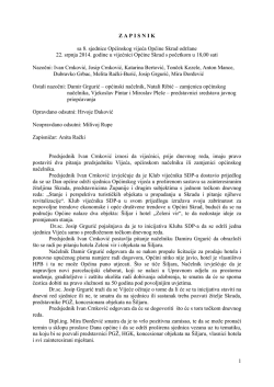 1 Z A P I S N I K sa 8. sjednice Općinskog vijeća