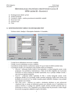 SPSS Handout 3 - Fakultet političkih nauka