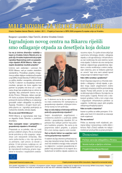Izgradnjom novog centra na Bikarcu rije&scaron;ili smo odlaganje otpada