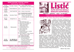 MISNE NAKANE TIJEKOM TJEDNA .