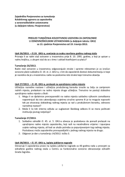 Pregled tumačenja Kolektivnog ugovora za zaposlenike u