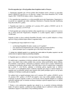 Pravila nagradne igre &raquo;Osvoji godinu dana besplatne mode u