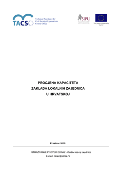Procjena kapaciteta zaklada lokalnih zajednica u Hrvatskoj