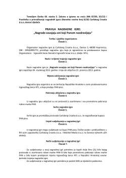 PRAVILA NAGRADNE IGRE
