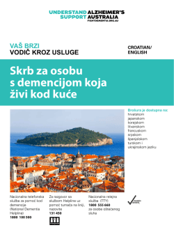 Skrb za osobu s demencijom koja živi kod kuće - VIC
