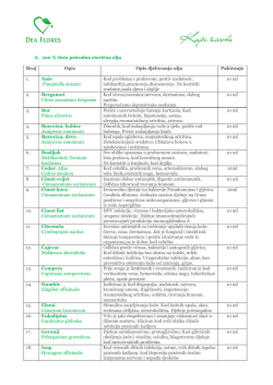 Preuzmite tablicu s djelovanjima eteričnih ulja