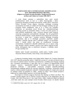 MANIPULACIJA KAO HISTORIOGRAFSKA METODA