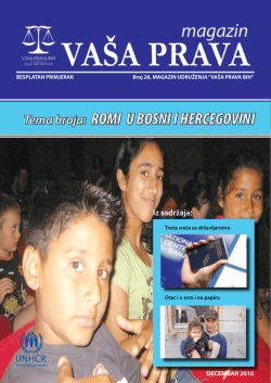 Tema broja: ROMI U BOSNI I HERCEGOVINI