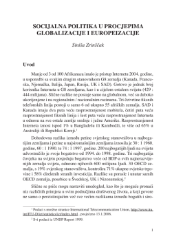 socijalna politika u procjepima globalizacije i