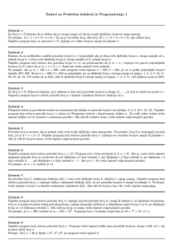 Zadaci za praktični kolokvij