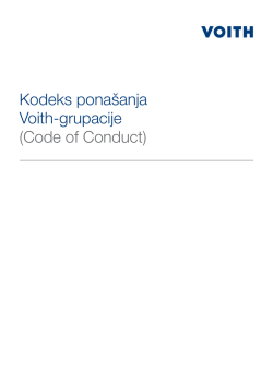 Kodeks pona&scaron;anja Voith-grupacije (Code of Conduct)
