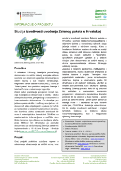 Studija izvedivosti uvođenja Zelenog paketa u Hrvatskoj