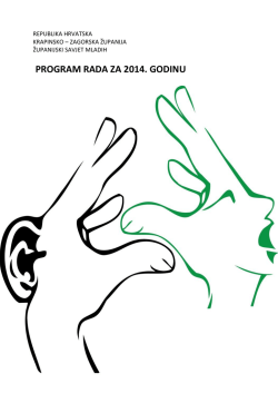 program rada za 2014. godinu - Savjet mladih Krapinsko