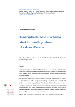 Tradicijski elementi u urbanoj strukturi malih gradova Hrvatske i
