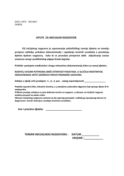 Upitnik o djetetu - Dječji vrtić Botinec