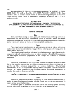 Pravilnik o načinu i postupku ostvarivanja prava na privremenu