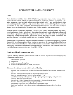 OPROSTI SVETE KATOLIČKE CRKVE