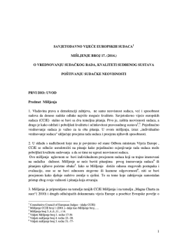 CCJE - Mi&scaron;ljenje broj 17