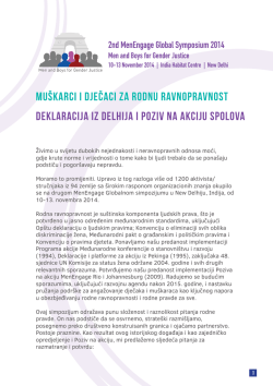 mu&scaron;karci i dječaci za rodnu ravnopravnost deklaracija iz delhija i
