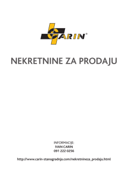 NEKRETNINE ZA PRODAJU - carin