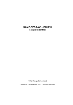 SAMOOZDRAVLJENJE II - na&scaron; pravi identitet
