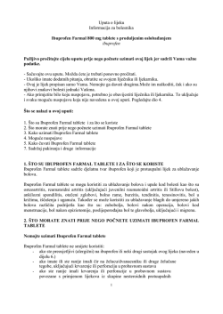 Uputa o lijeku Informacija za bolesnika Ibuprofen Farmal 800 mg