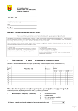 1.1. zahtjev za jednokratnu novčanu pomoć