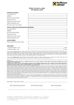 Zahtjev za kupovinu udjela OIF Raiffeisen CASH