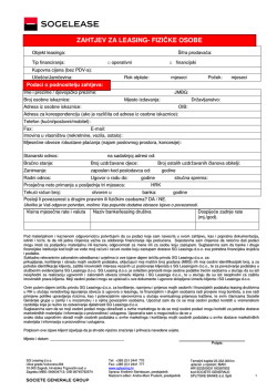 Zahtjev za fizičke osobe