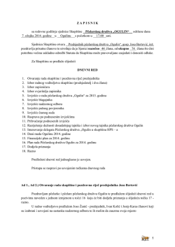 Zapisnik sa skupstine PD OGULIN za 2014 god