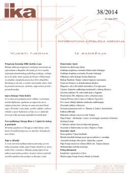 24. rujna 2014. Priopćenje Komisije HBK Iustitia et pax Biskupi