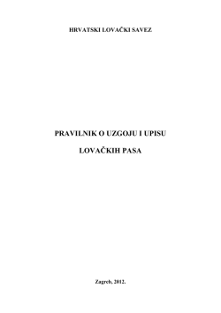 Pravilnik o uzgoju i upisu lovačkih pasa