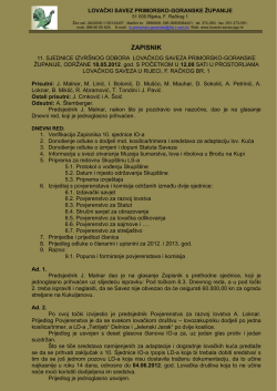 11. sjednica 18.05.2012. - Lovački savez Primorsko goranske županije