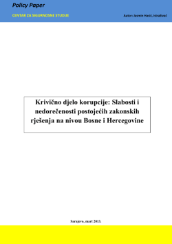 Krivično djelo korupcije: Slabosti i nedorečenosti