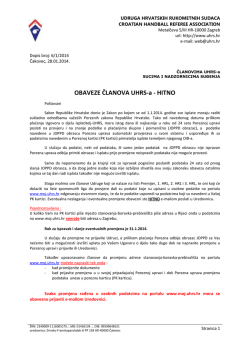 OBAVEZE ČLANOVA UHRS-a - HITNO