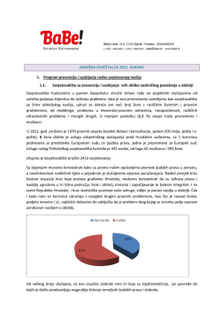 GODI&Scaron;NJI IZVJE&Scaron;TAJ ZA 2012. GODINU 1. Program
