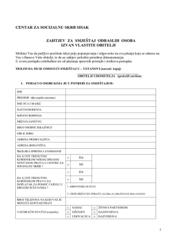 Smjestaj odrasle osobe izvan vlastite obitelji