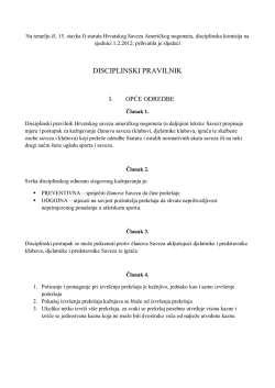 Disciplinski pravilnik 2013