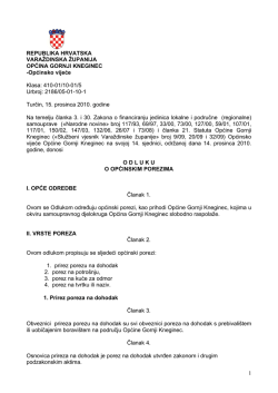 Odluka o općinskim porezima Gornji Kneginec