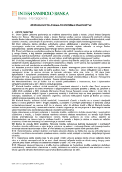 Poslovanje po kreditima stanovni&scaron;tvu