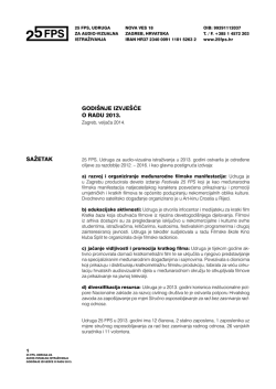 SAŽETAK GODI&Scaron;NJE IZVJE&Scaron;ĆE O RADU 2013.