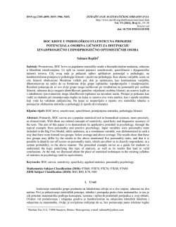 roc krive u psiholo&scaron;koj statistici na primjeru potencijala osobina