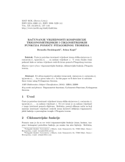 1 Uvod 2 Ciklometrijske funkcije
