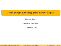 Jedan primjer izvedbenog plana nastave Logike