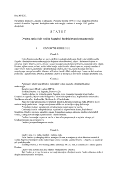 Statut Dru&scaron;tva - Dru&scaron;tvo turističkih vodiča Zagreba