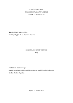 Esej - Odgojni bankrot obitelji