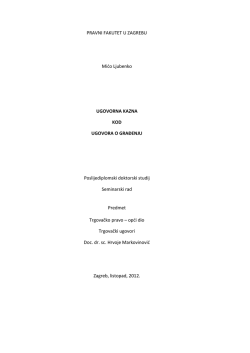 Ugovorna kazna kod ugovora o građenju