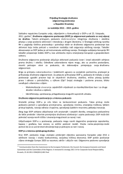 Prijedlog Strategije dru&scaron;tveno odgovornog poslovanja u
