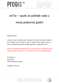 UPUTE ZA POČETAK RADA U NOVOJ GODINI
