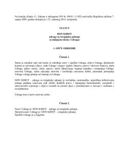 STATUT Don Kihot &ndash; Udruga za terapijsko jahanje